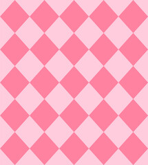 Vector seamless pattern of checkered texture isolated on pink background
