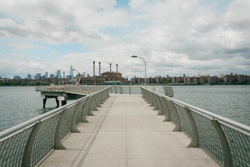 Pier at Transmitter Park, in Greenpoint, Brooklyn, New York City