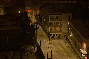 Ulice miasta nocą - Ostrowiec . - obrazy, fototapety, plakaty