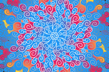 
Beautiful colour design  OF classic and traditional batik ethnic flower floral and leaf frame  for wallpaper background ads or presentation template