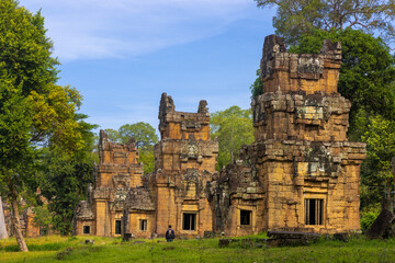Fototapeta na wymiar Ancient buildings in Angkor Thom, Cambodia