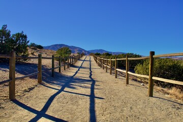 Fototapeta na wymiar Hiking Trail in California Desert on Sunny Day