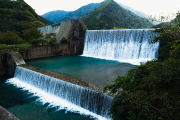 dam on the river in Japan
