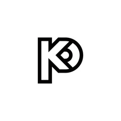 k p kp pk initial logo design vector template - obrazy, fototapety, plakaty