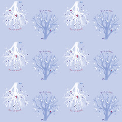 White Winter Tree Digital Papers, Seamless Patterns, Pure Blanche Illustration, 12 inches