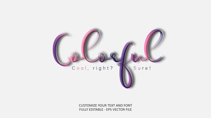 Colorful 3d Shadow Logo Card Pink Purple Joy Celebration Editable Text Effect