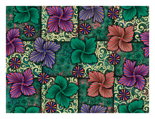 abstract digital watercolor flower  design pattern on   background