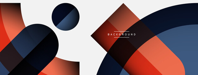 Trendy shapes, color minimal design composition, lines and shadows for wallpaper banner background or landing page