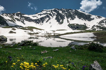 arkhyz lake in the mountains