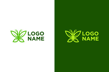 Leaf butterfly logo design. Very suitable various business purposes also for symbol, logo, company name, brand name, icon and many more.