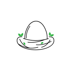 nest eggs birds chicken vector design logo