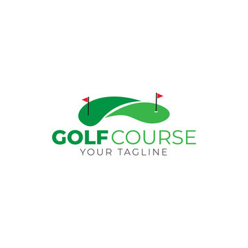 Field Golf Arena Sports Vector Logo Design Illustration