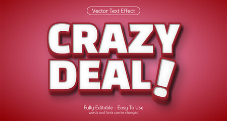 Creative 3d editable text Crazy deal style effect template