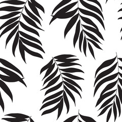 leaf silhouette design - seamless vector repeat pattern - Colors are interchangeable, use it for wrappings, fabric, packaging and other print and design projects