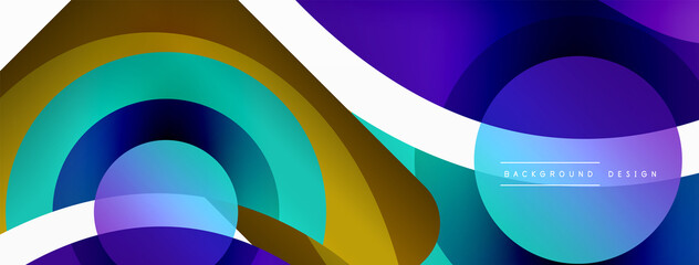 Creative geometric wallpaper. Minimal abstract background. Circle wave and round shapes composition vector illustration for wallpaper banner background or landing page