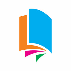 creative multi color book pages logo design