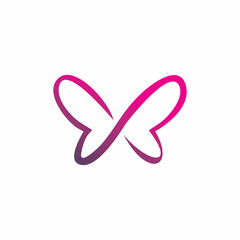 butterfly color line shape logo design