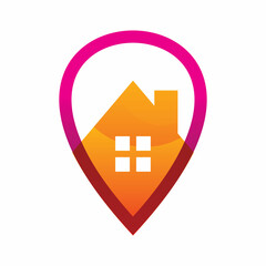 pin map house location logo design