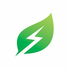 green eco energy lightning logo  design