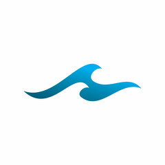 blue wave color shape ocean logo design