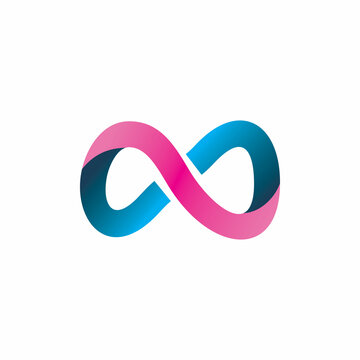 full color infinity line shape logo design