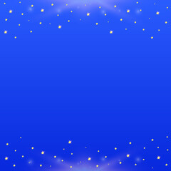 Festive blue background with sparkling gold stars and backlighting. Suitable for social media posts and banners. Vector illustration.