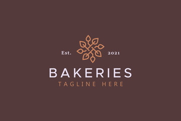 Minimalist Natural Farm, Bakeries, and Organic Product Logo. Modern Creative Design Template.