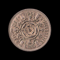 Beautiful antique coin on a black background