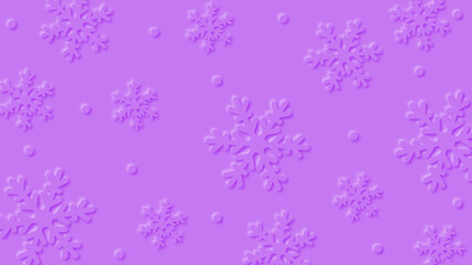 Abstract purple background with paper style snowflakes.