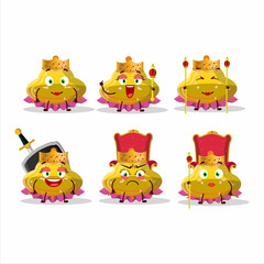 Queen and her magic clothes cartoon of UFO yellow gummy candy wearing tiara