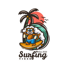 Illustration vectror graphic of Surfing, good for logo dsign
