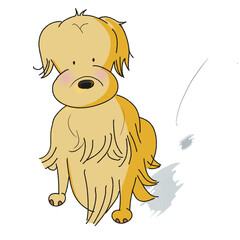 おすわりをする犬