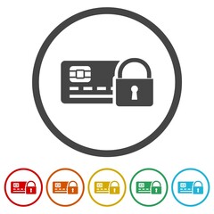 Obraz premium Payment protection icon isolated on white background, color set