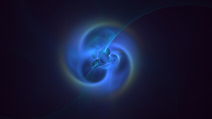 3D rendering abstract blue technology fractal background