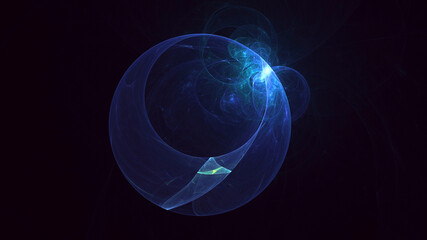 3D rendering abstract blue technology fractal background