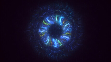 3D rendering abstract blue technology fractal background