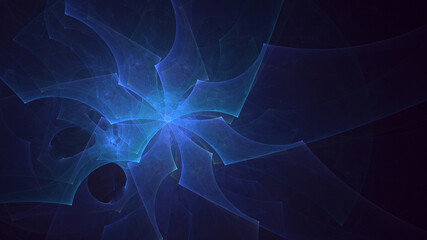 3D rendering abstract blue technology fractal background