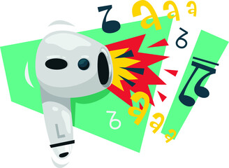 Wireless headphones. Headset vector illustration