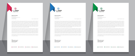 Letterhead format template, business style letterhead design template. Company letterhead template designs.