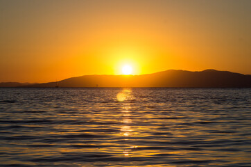 sunset over the sea