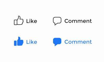 Like and Comment Icon. Social Media Elements. Vector Illustration