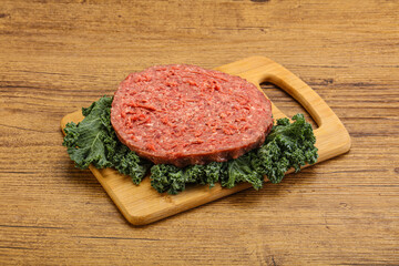 Raw beef burger cutlet for burger