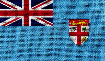 Fiji flag on knitted fabric. 3D-image