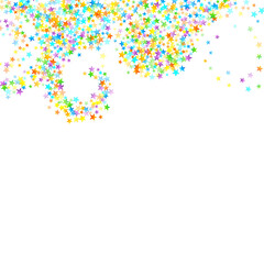 Rainbow Festive Confetti. Carnival Star Falling.
