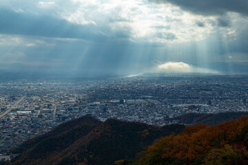 Gifu City seen from the castle tower of Gifu Castle