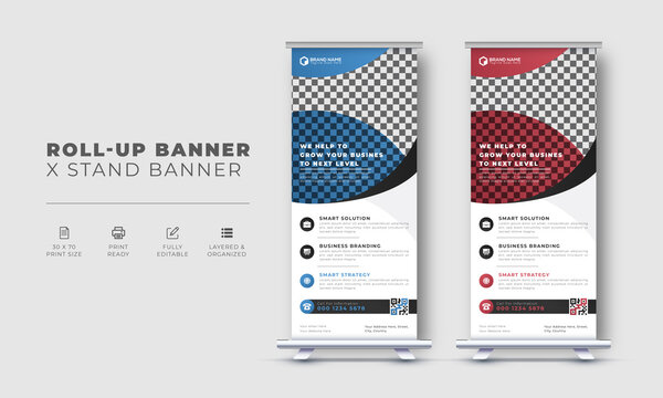 Modern business creative roll up banner design