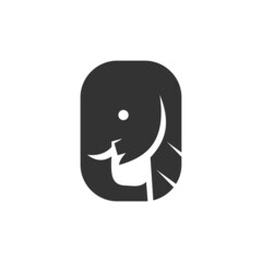 Elephant Head Illustration Icon Brand Isolated