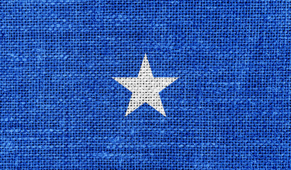 Somalia flag on knitted fabric.3D image