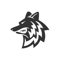 wolf head Illustration Icon Brand Isolated