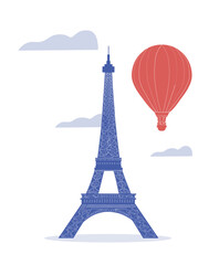 Fototapeta na wymiar eiffel tower, vector illustration, Paris